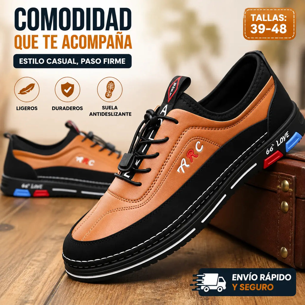 Los zapatos de negocios casuales para hombre están hechos de cuero impermeable y resistente a las manchas con una suela suave para un uso cómodo.
