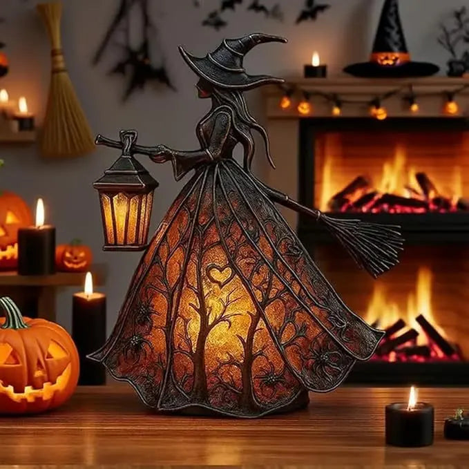 🧙‍♀️Čarodějnická lampa, strašidelná gotická lucerna, unikátní stolní lampa, noční světlo s nožičkami, vhodné do domácnosti, na verandu, do kanceláře i na párty.