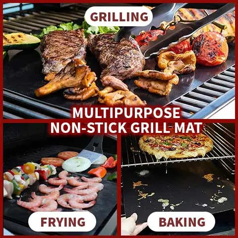 【400*330*0,2 Fekete - 6 darab】Tapadásmentes grillszőnyeg