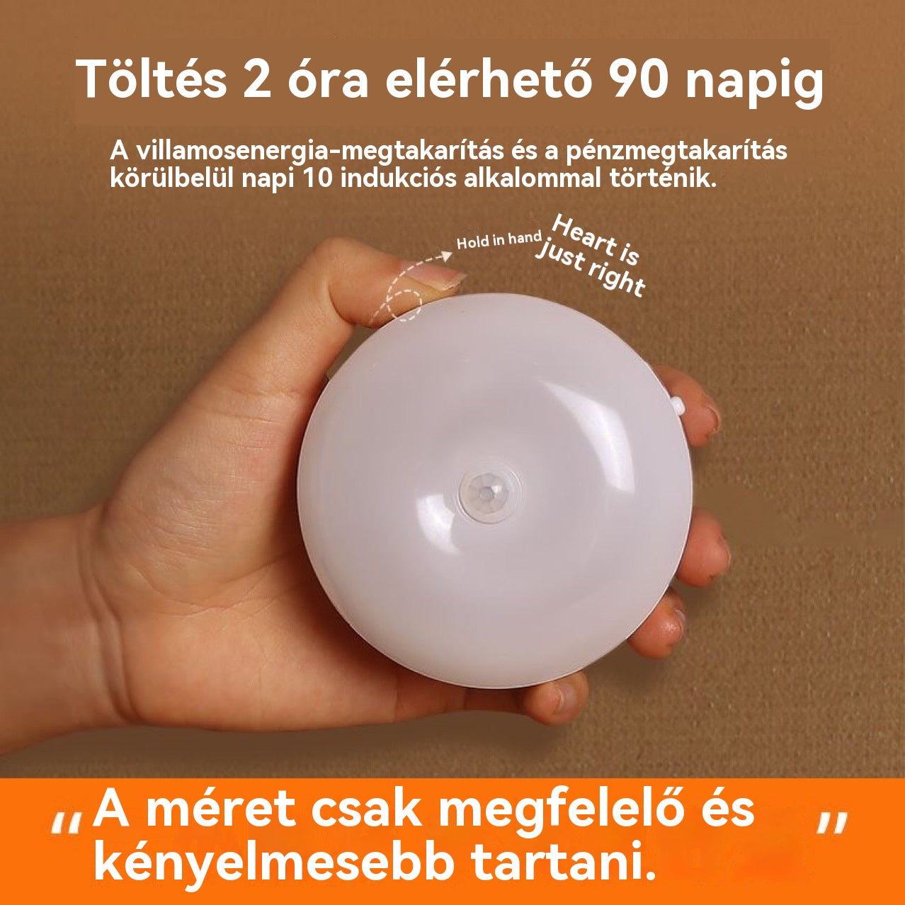 Intelligens LED lámpa emberi test indukciójával, kényelmes és praktikus töltés