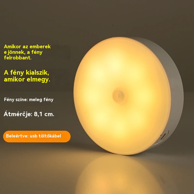 Intelligens LED lámpa emberi test indukciójával, kényelmes és praktikus töltés