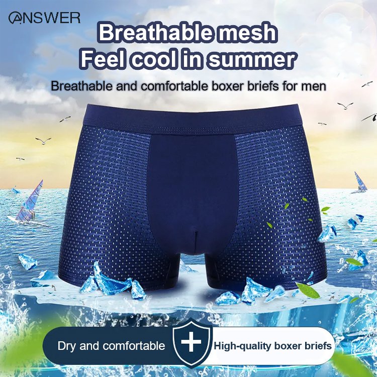 4 sztuki 🔥2026 Nowe bokserki męskie z modalu Ice Silk, duże rozmiary, z siateczką antybakteryjną