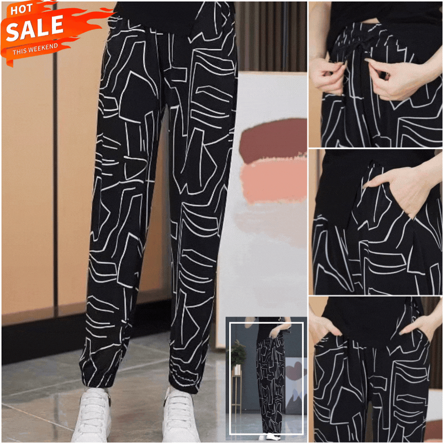 🔥【40-100 kg】Wiosna i lato 2026 Spodnie z luźnym wysokim stanem Ice Silk