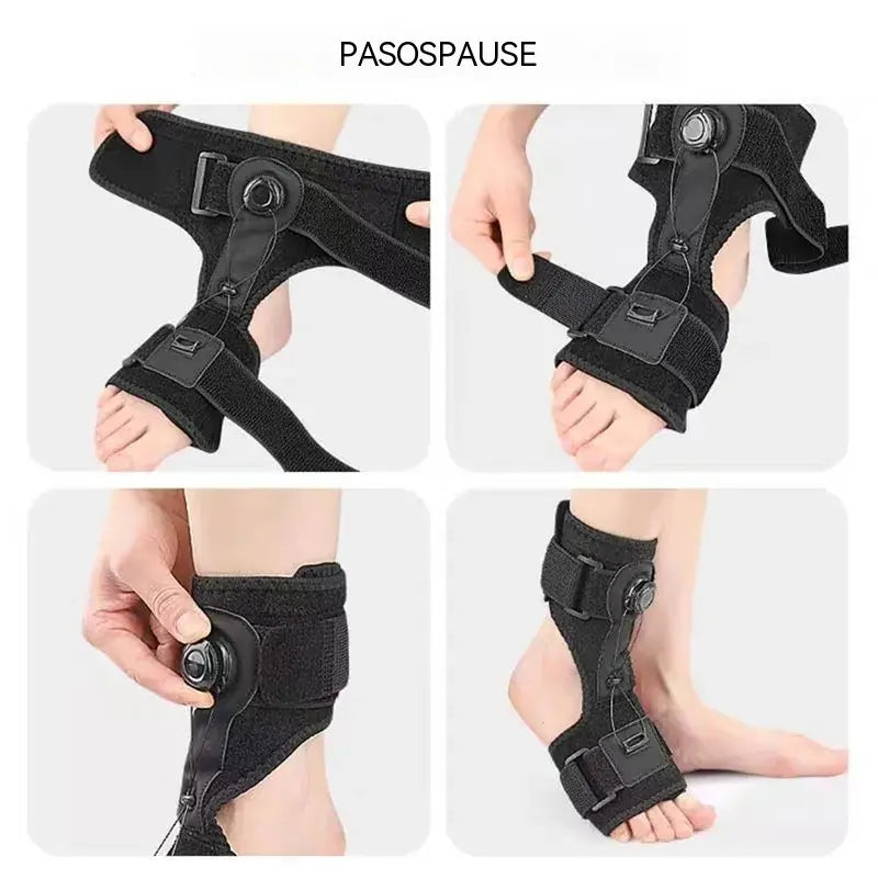 [Paquete de 2] Plantillas ortopédicas médicas para el tratamiento de la caída del pie y la fascitis plantar, con perilla de ajuste giratoria y soporte de aluminio, aptas para uso diurno y nocturno.