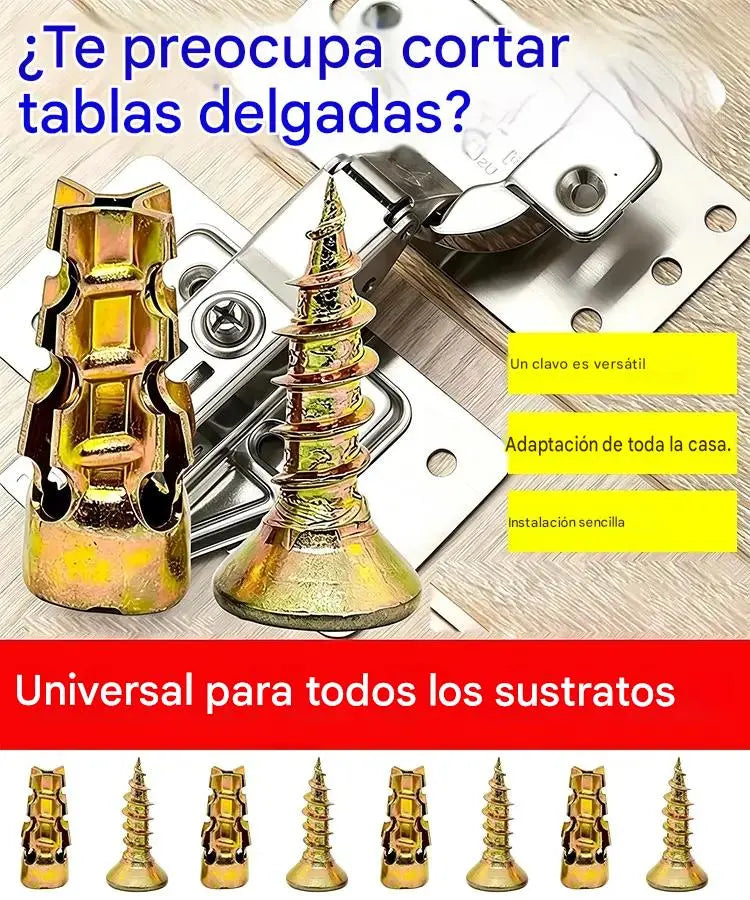 🛠️【100 pares】🔩 Kit de anclajes autoperforantes para paneles de yeso con tornillos 🧱 – Accesorios de montaje en pared fáciles de instalar