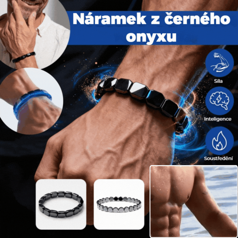 【Kupte 1 a získejte 1 zdarma】🔥Energetický náramek z hematitu a černého onyxu｜Získejte zpět svou sílu a mužské sebevědomí