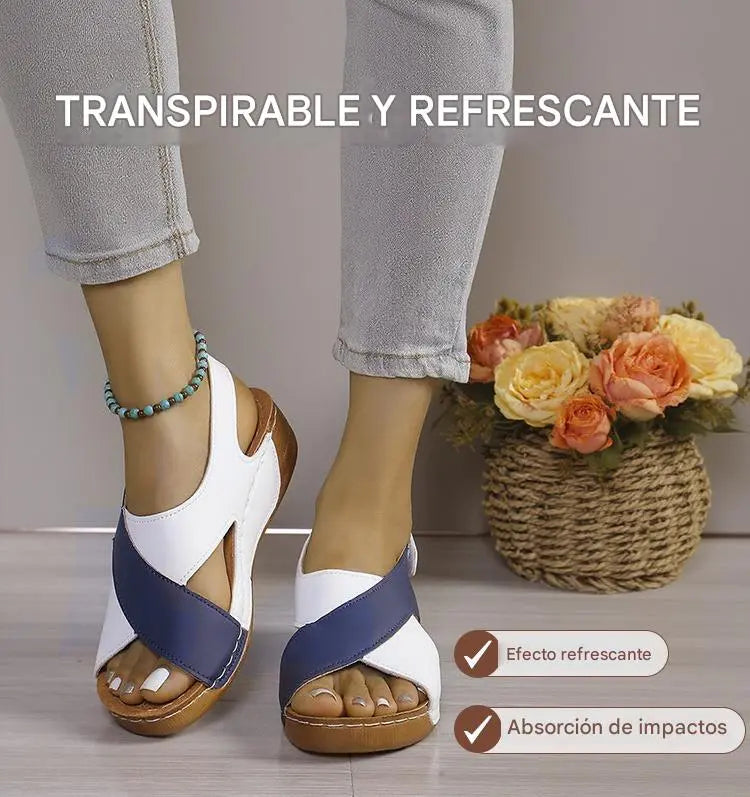 Sandalias ortopédicas de tacón inclinado ultra cómodas