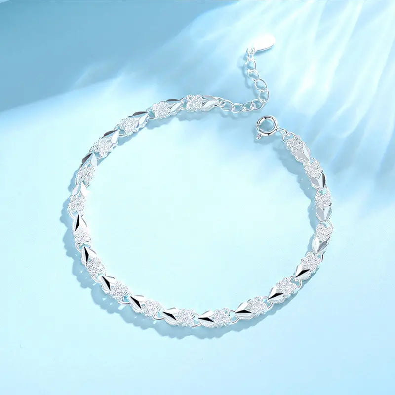 Love New Fashion Pulsera de plata 925 con un trébol de cuatro hojas para mujer