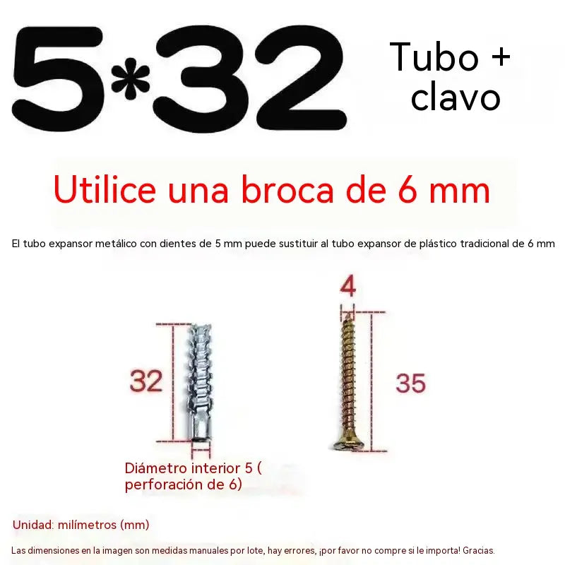 🛠️【100 pares】🔩 Kit de anclajes autoperforantes para paneles de yeso con tornillos 🧱 – Accesorios de montaje en pared fáciles de instalar