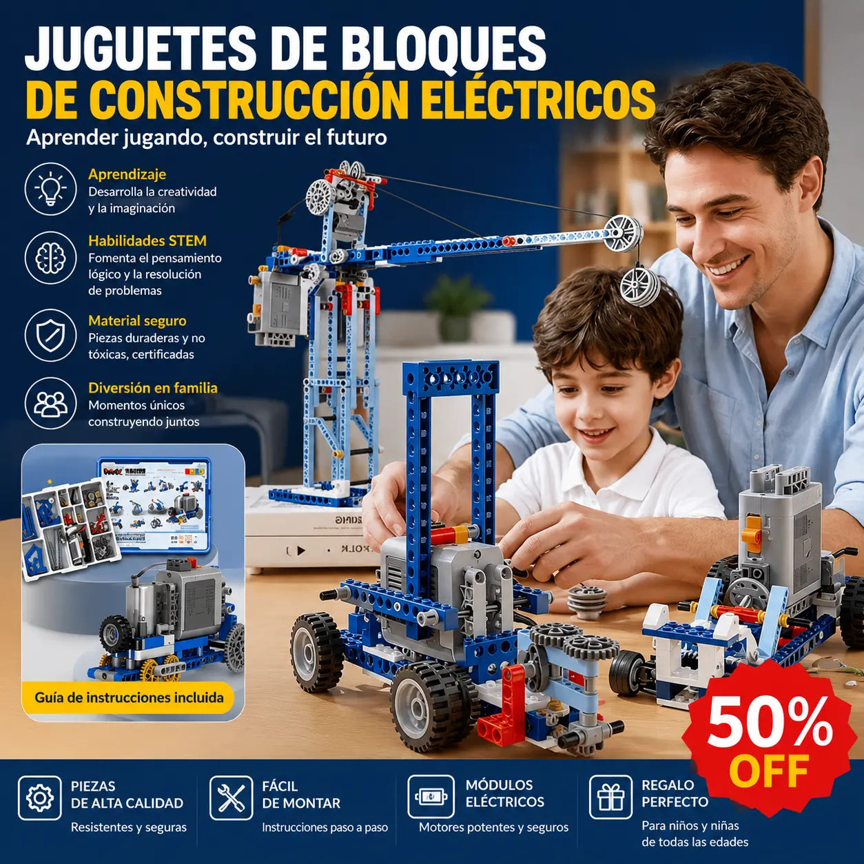 🤖🧩 【50% kedvezmény korlátozott ideig】LEGO típusú elektromos építőrobot gyerekeknek