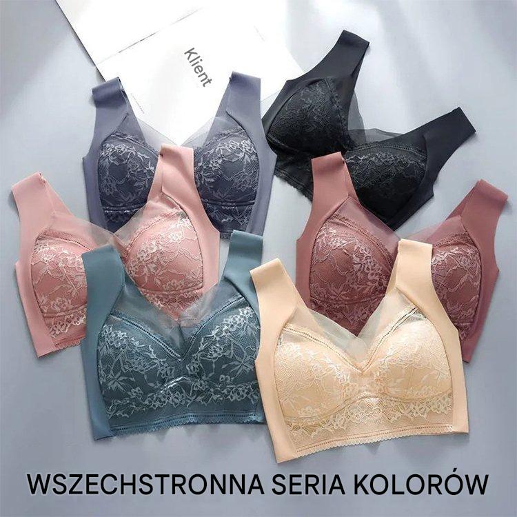 【Zestaw 4 sztuk】29,75 zł za sztukę🔥Bezszwowy, koronkowy biustonosz damski zapewniający komfort: przewiewny, oddychający i modelujący sylwetkę