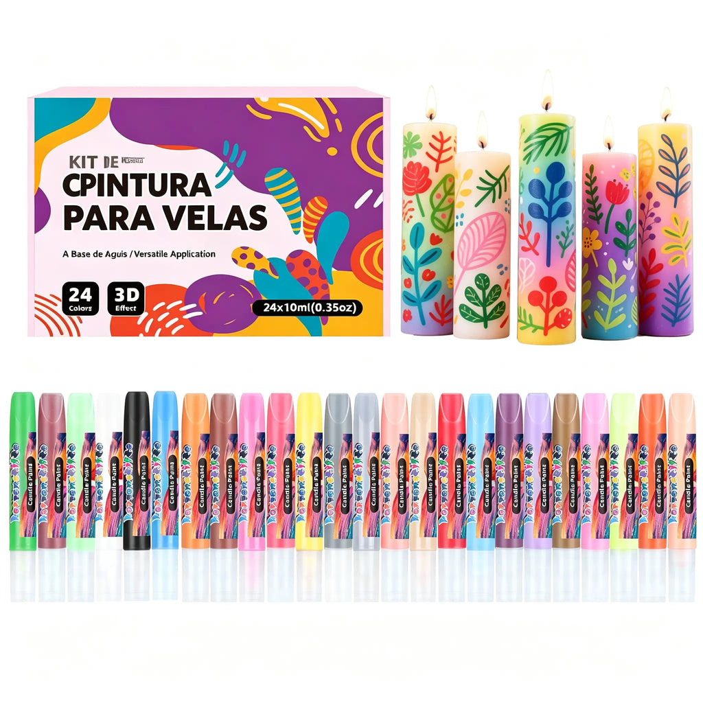 🎨【24 kolory w pudełku】🥳💞24-kolorowy, 3D-pisak z farbą do świec w kształcie graffiti!