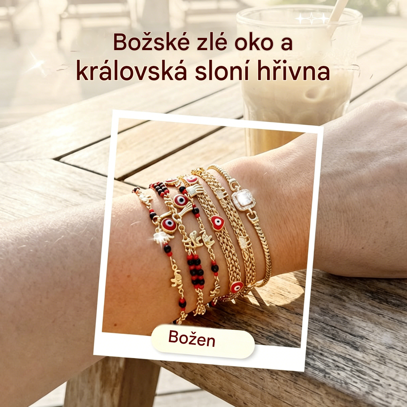 📿 ČASOVĚ OMEZENÁ NABÍDKA: SLEVA 50 %! 🌀 Boho náramek s přívěsky a šťastným slonem: symbolické přívěsky, nastavitelný střih, pozlacený a 7 stylů ✨