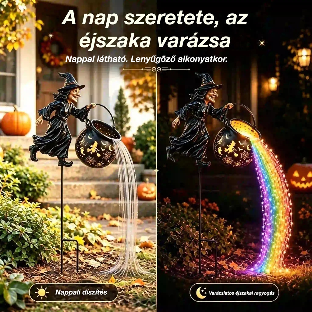 🧙‍♀️🎃 Boszorkányüst Kerti Lámpa LED Fénnyel – Lenyűgöző Kültéri Dekorációk 🔮✨
