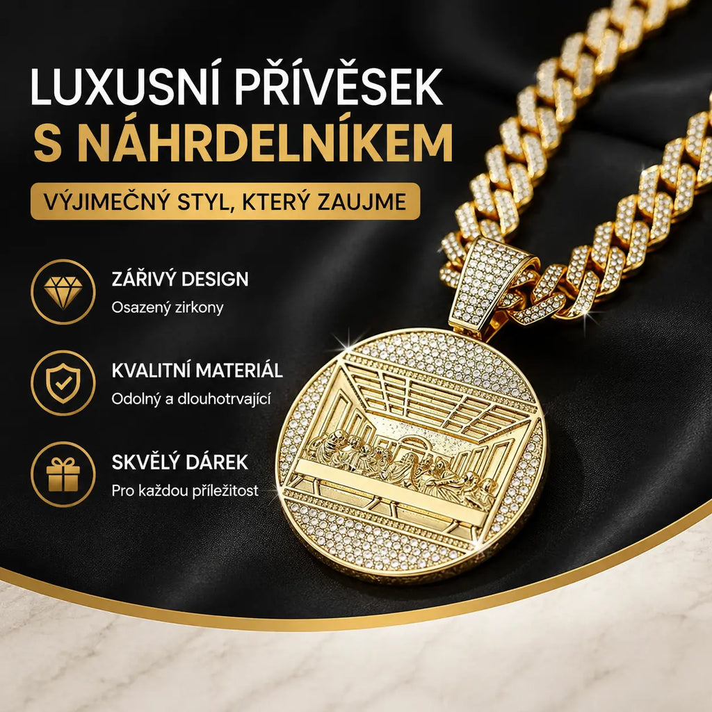 📢📢Sleva 40 %!!✨ Třpytivý kubánský přívěsek | Okamžitě pozvedněte svůj styl 💎