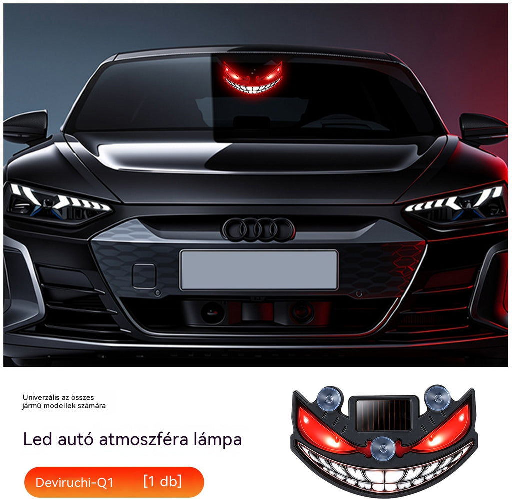 🚗🚗LED Ördög Autódekorációs Világítások, Napelemes Hangulatvilágítás