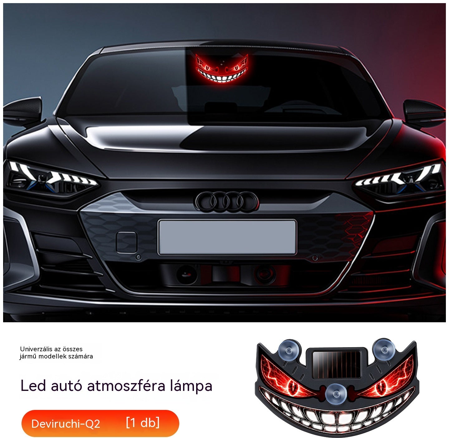 🚗🚗LED Ördög Autódekorációs Világítások, Napelemes Hangulatvilágítás