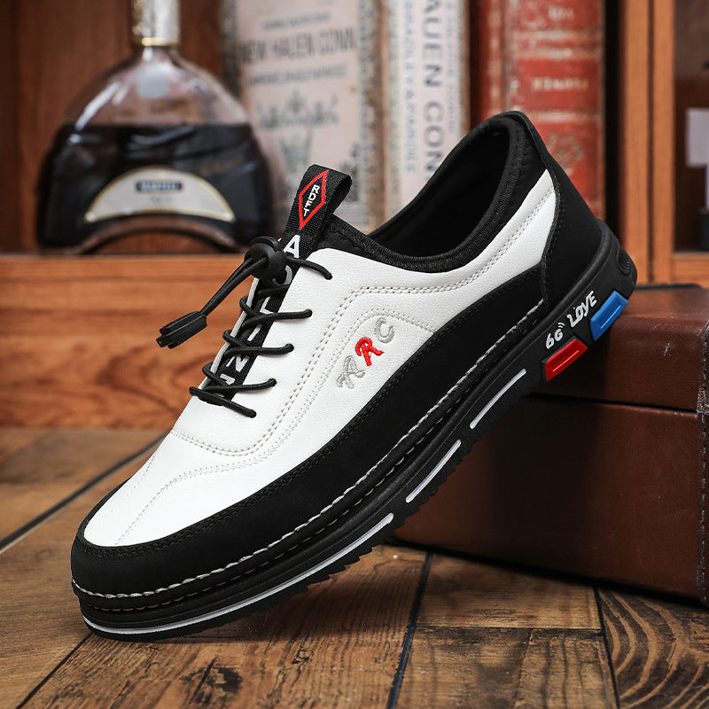 Los zapatos de negocios casuales para hombre están hechos de cuero impermeable y resistente a las manchas con una suela suave para un uso cómodo.