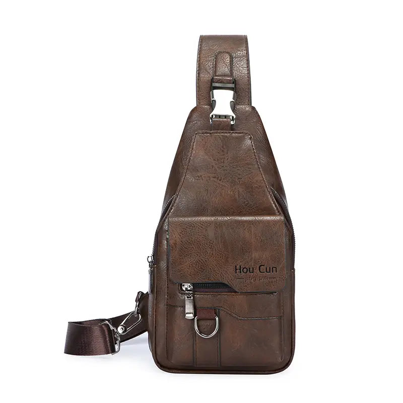 🎒 Nepremokavá taška cez rameno z pravej kože v retro štýle: nevyhnutná vec na každodenné dochádzanie.