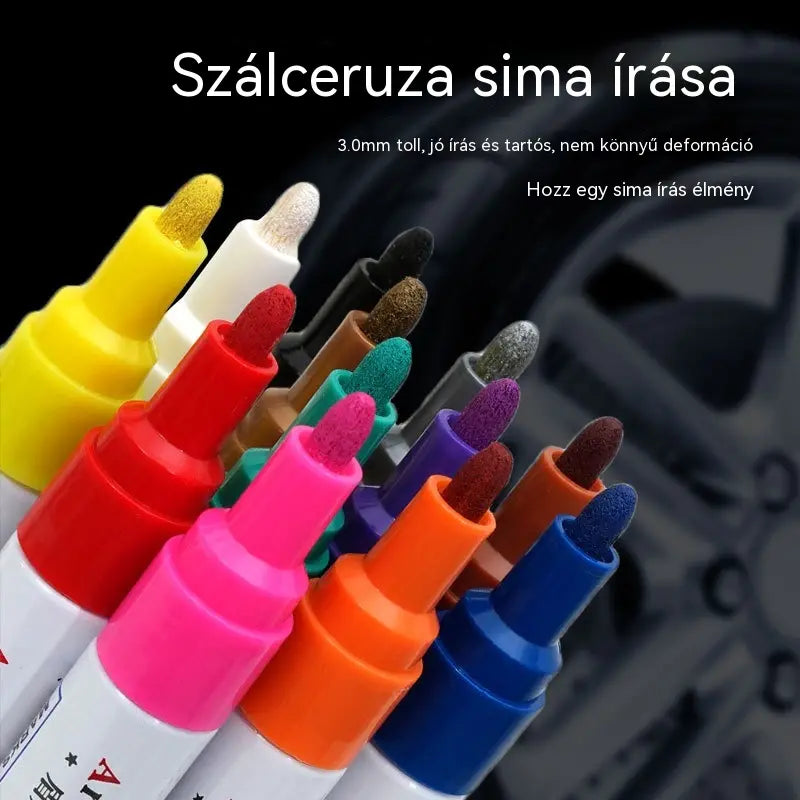 🚗 Olajbázisú vízálló gumiabroncs-festő toll – 🛠️ Erős, kopásálló jelölés és zökkenőmentes, egyedi autós személyre szabás ✨🖌️