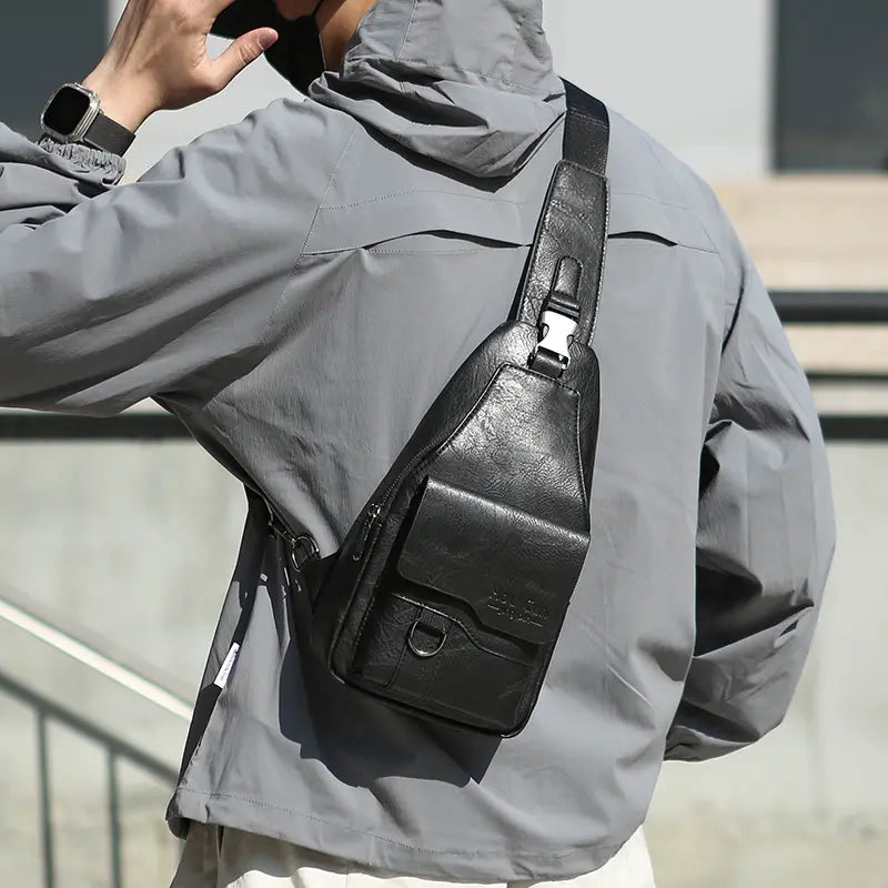 🎒 Nepromokavá taška přes rameno z pravé kůže v retro stylu: nezbytný doplněk pro každodenní dojíždění.