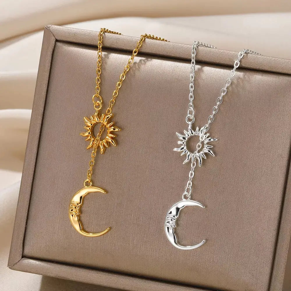 🌙☀️Elegáns Nap és Hold medálos nyaklánc