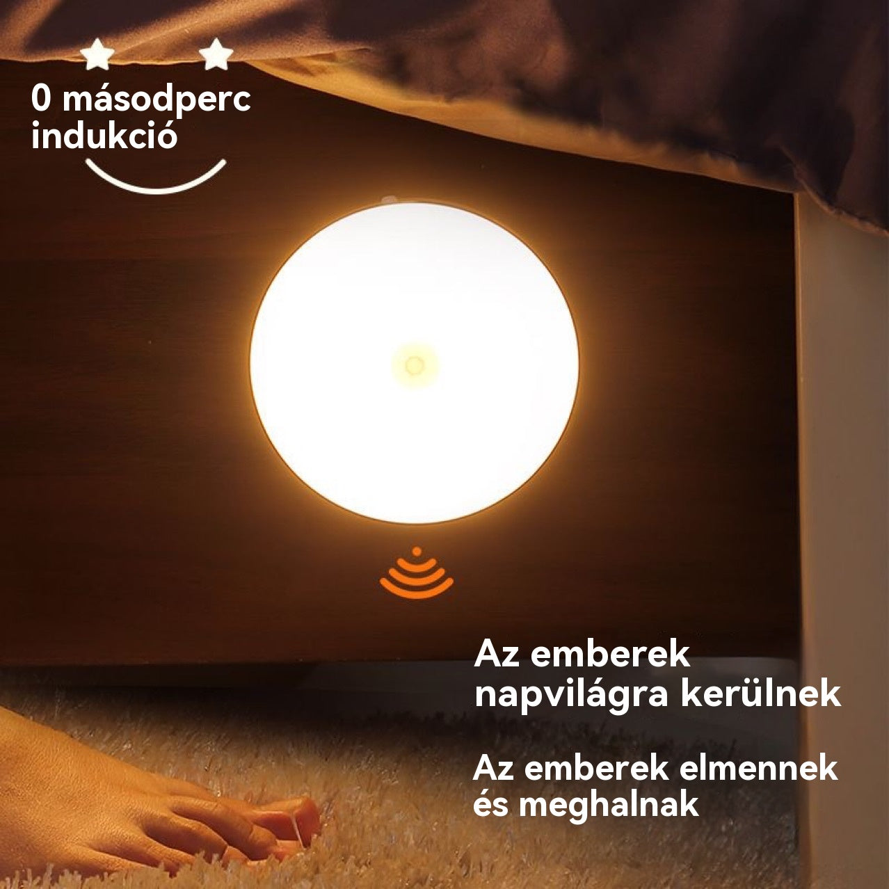 Intelligens LED lámpa emberi test indukciójával, kényelmes és praktikus töltés