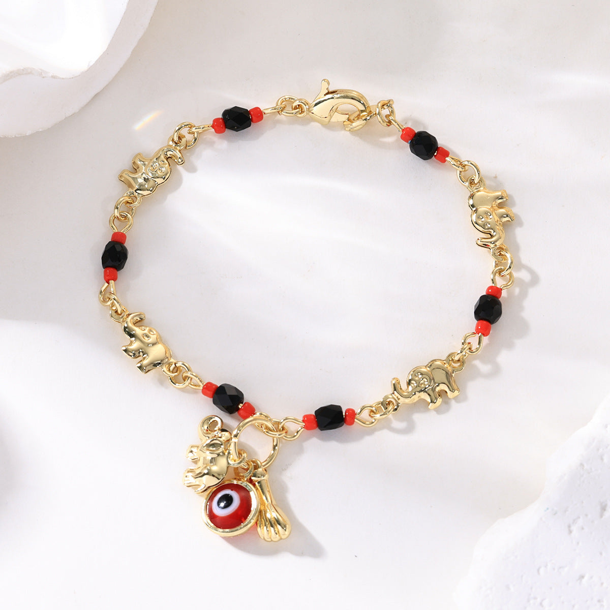 📿 OFERTA LIMITOWANA CZASOWO: 50% ZNIŻKI! 🌀 Bransoletka boho z zawieszkami i słoniem przynoszącym szczęście: symboliczne zawieszki, regulowany szlif, pozłacana i dostępna w 7 stylach ✨