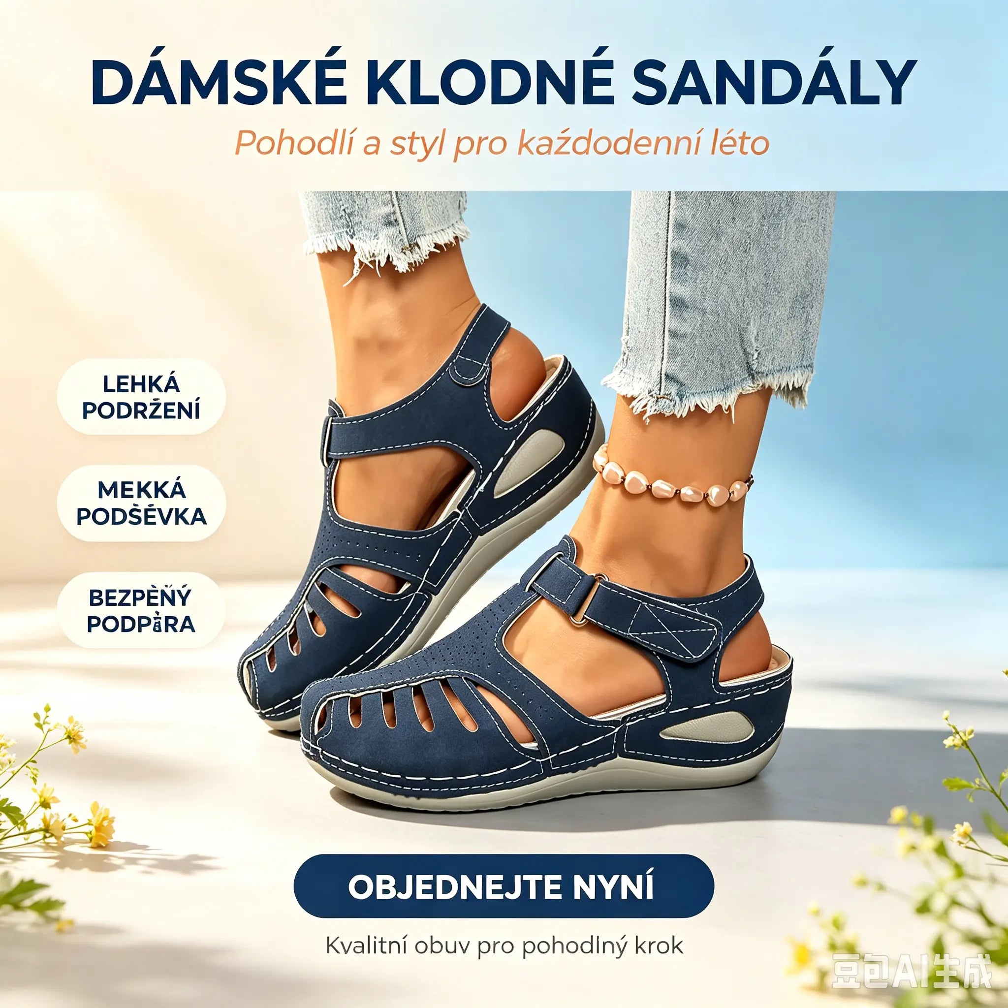 🔥【34-44】Dámské ležérní sandály na klínku, prodyšné a pohodlné