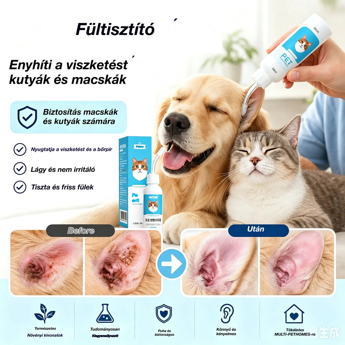 🐶2 tétel 8900  Ft.🐱 Fültisztító kutyák és macskák fülviszketésének enyhítésére.