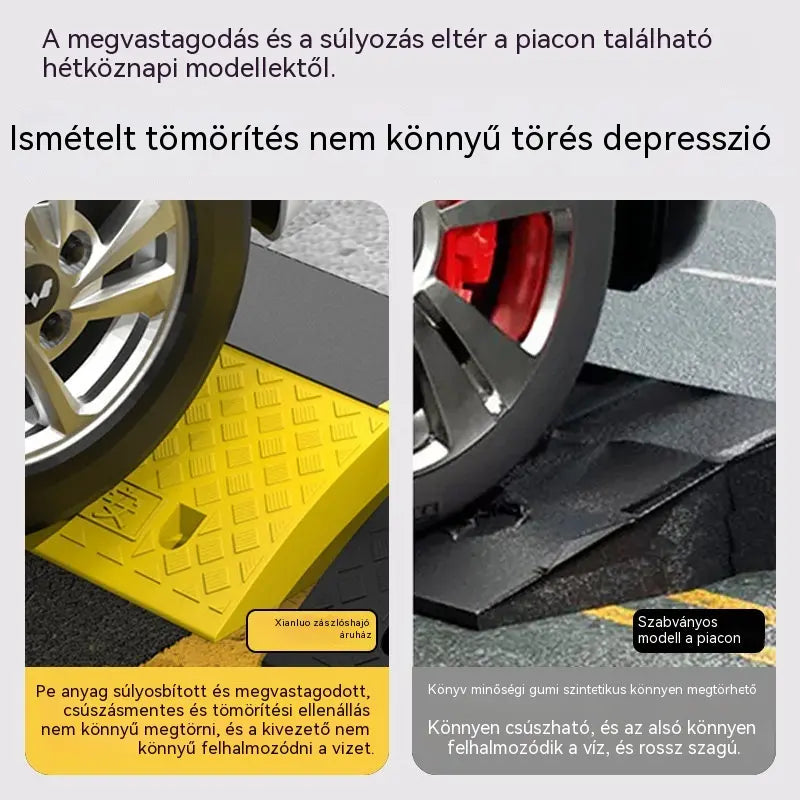🚗🚲 Könnyű Garázsbejáró Terelő Rampa – Zökkenőmentes Átmenet Járműveknek, Kerekesszékeknek és Bicikliknek, Időjárásálló ♿✨