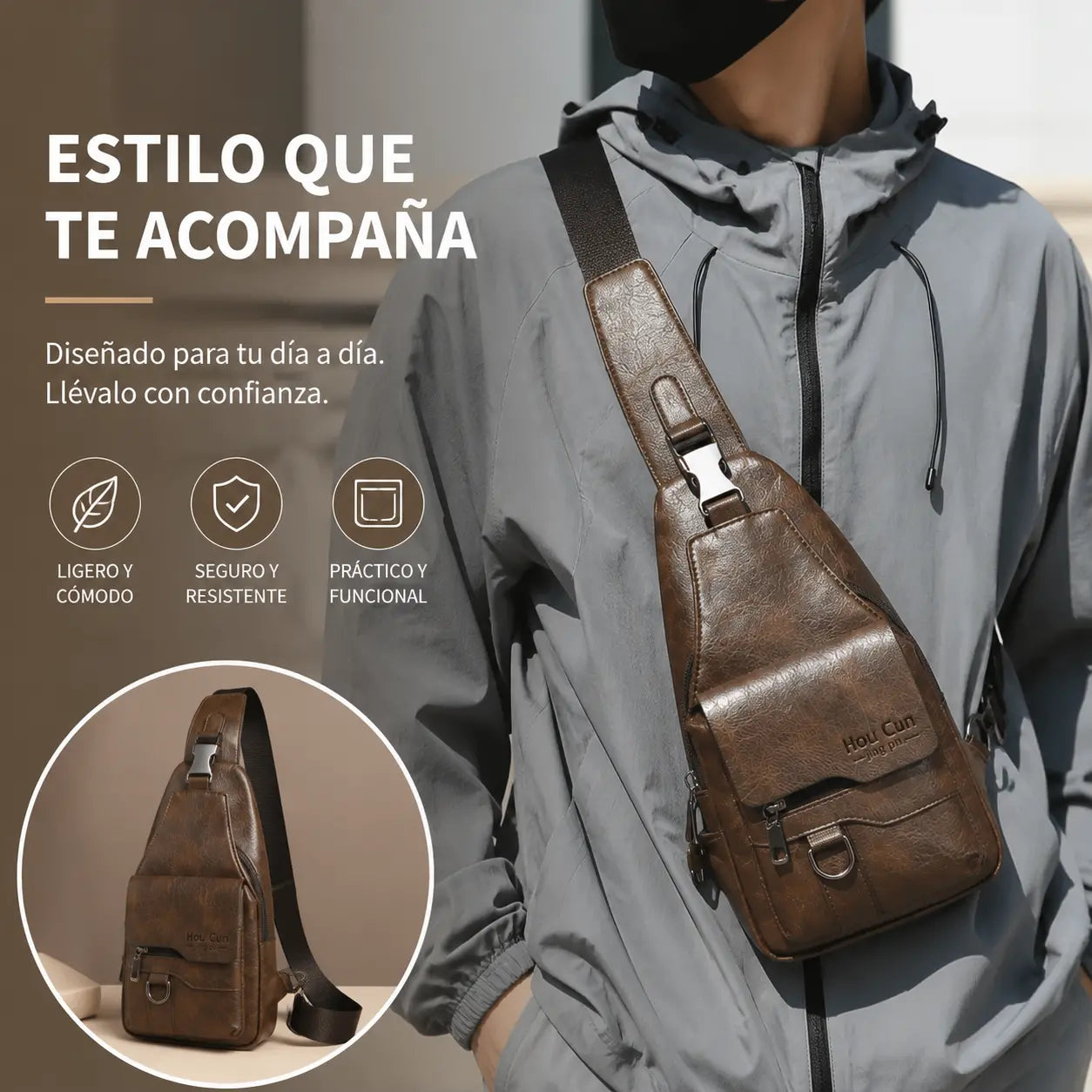 🎒 Retro stílusú, vízálló, valódi bőr válltáska: nélkülözhetetlen darab a mindennapi ingázáshoz.