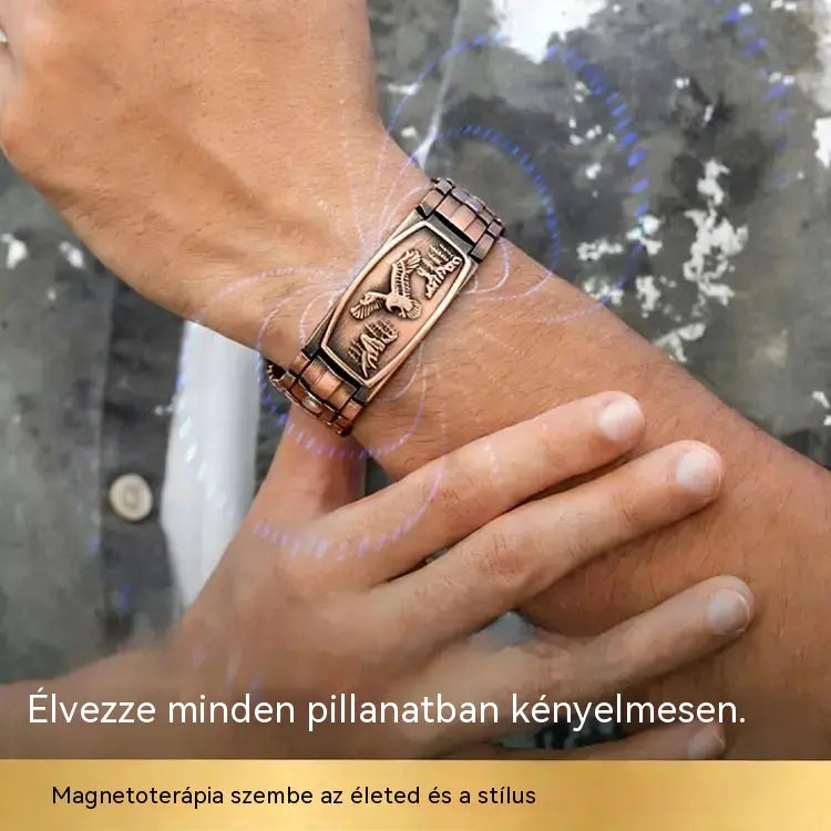 🔥【Karkötő + nyaklánc】Férfi mágneses karkötő sas mintával