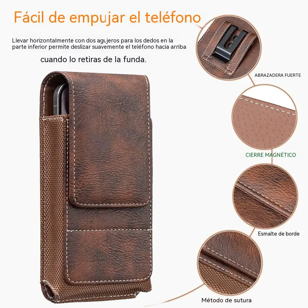 🔥 Pouzdro na mobilní telefon s klipem na opasek – magnetické zapínání, odolné a s přihrádkou na karty