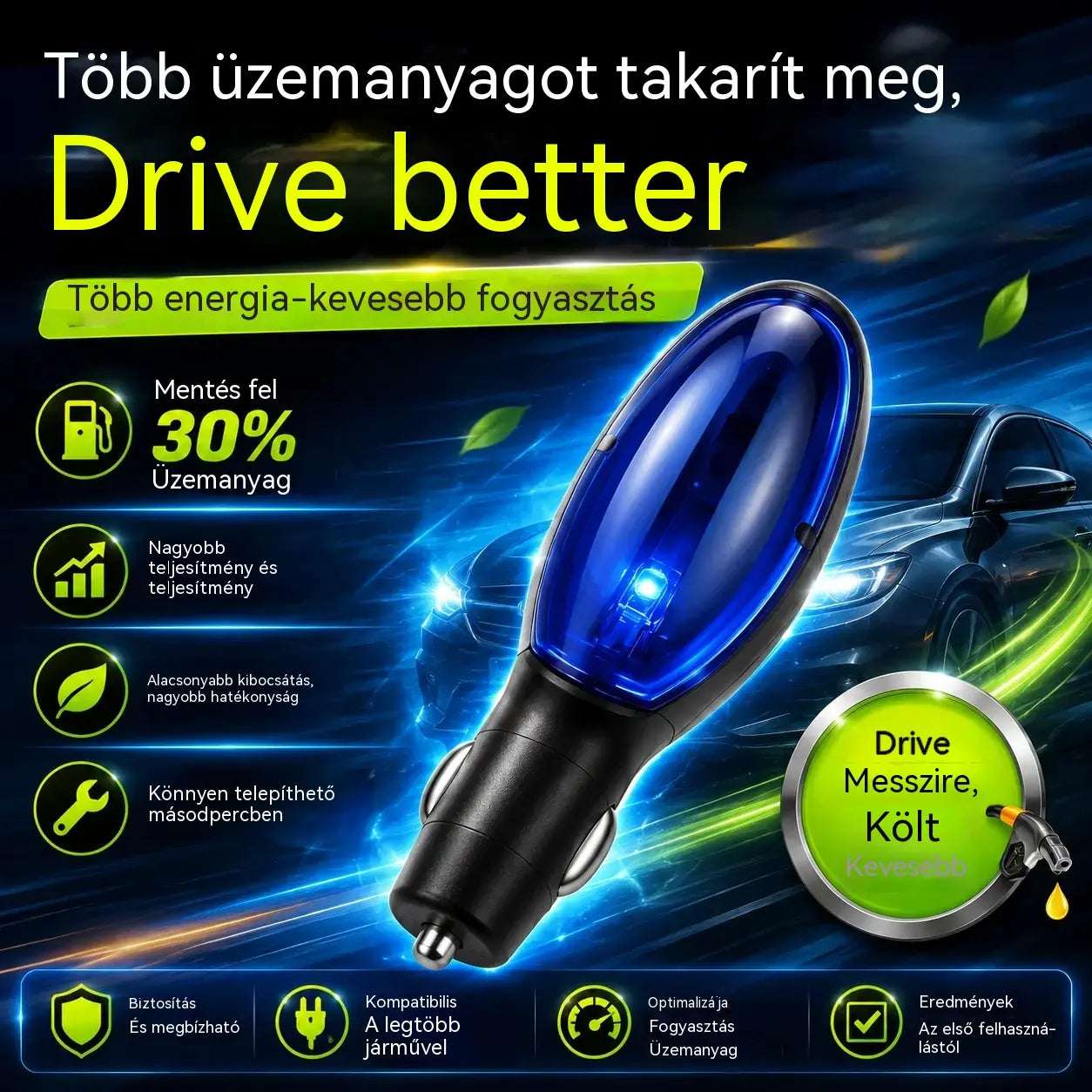 🔥🚗Üzemanyag-takarékos: Üzemanyagot takarít meg, növeli a teljesítményt és csökkenti a fogyasztást a mindennapi vezetés során.