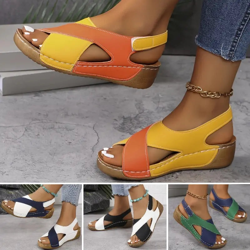 Sandalias ortopédicas de tacón inclinado ultra cómodas