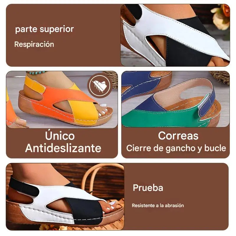 Sandalias ortopédicas de tacón inclinado ultra cómodas