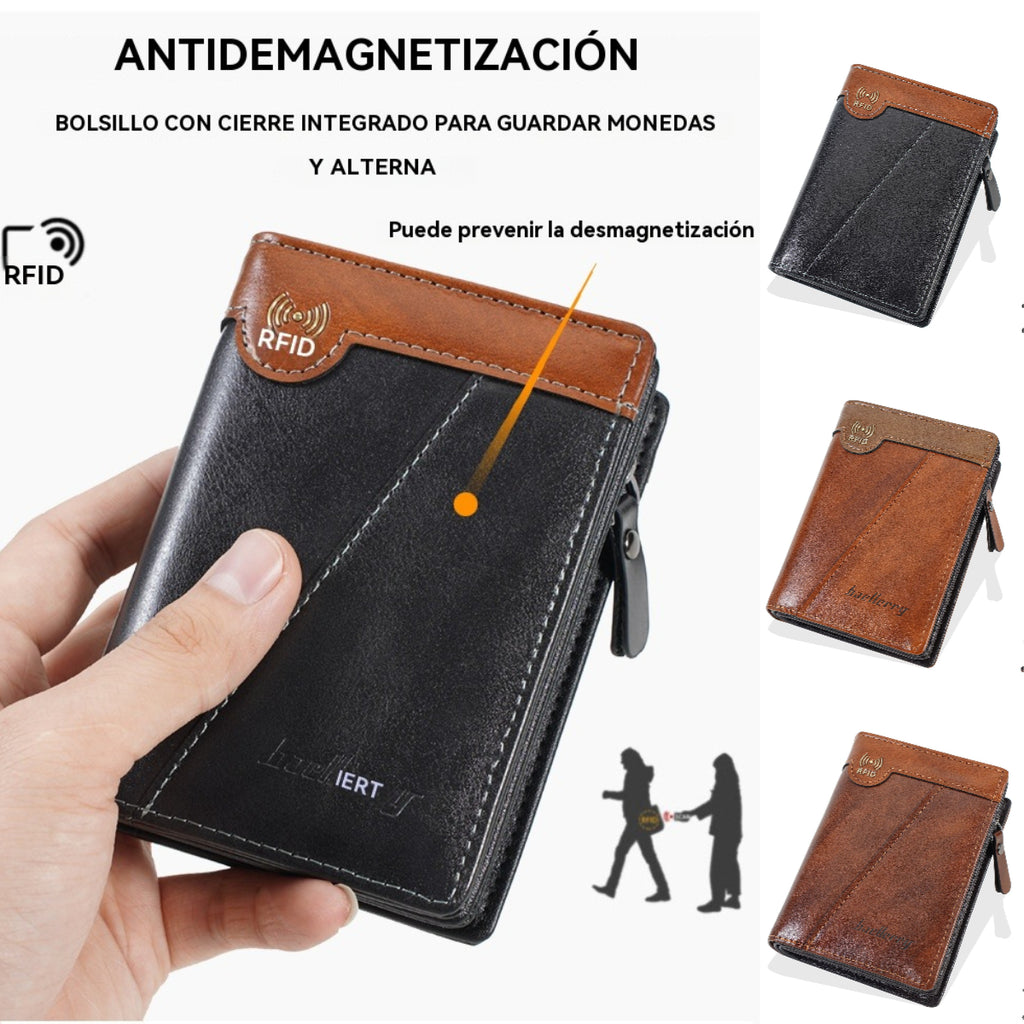 ✨Nová prémiová pánská peněženka retro stylu na zip s RFID ochranou proti krádeži.