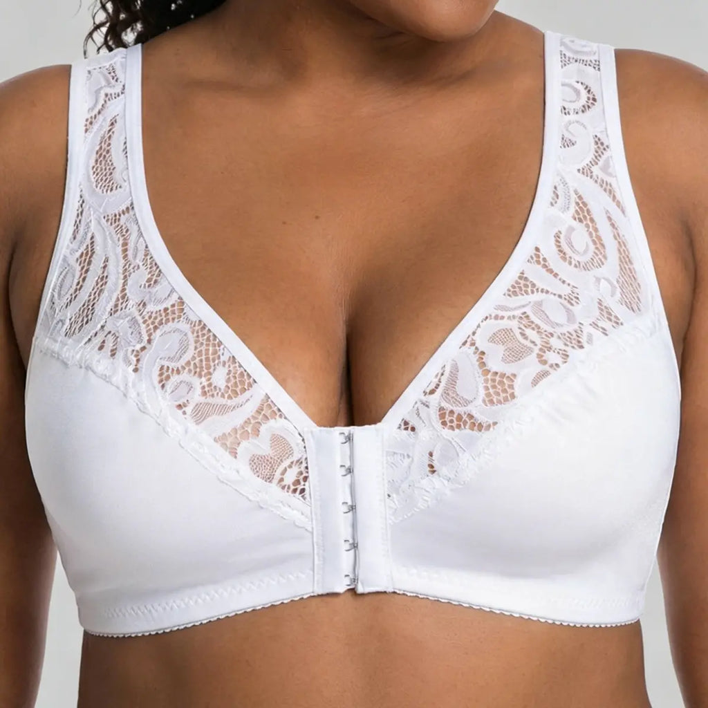 【3dílná sada】【L–4XL】 plus size push-up prodyšná podprsenka bez kostic, bezšvový design s předním zapínáním，Platba na dobírku