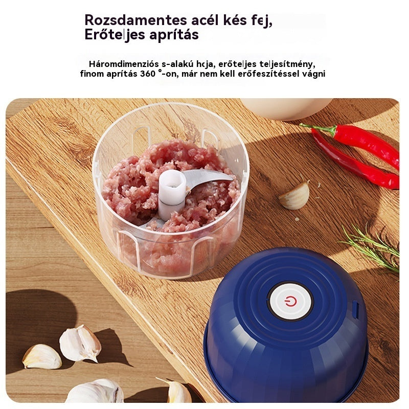 Elektromos fokhagyma aprító, mini hordozható zöldségaprító