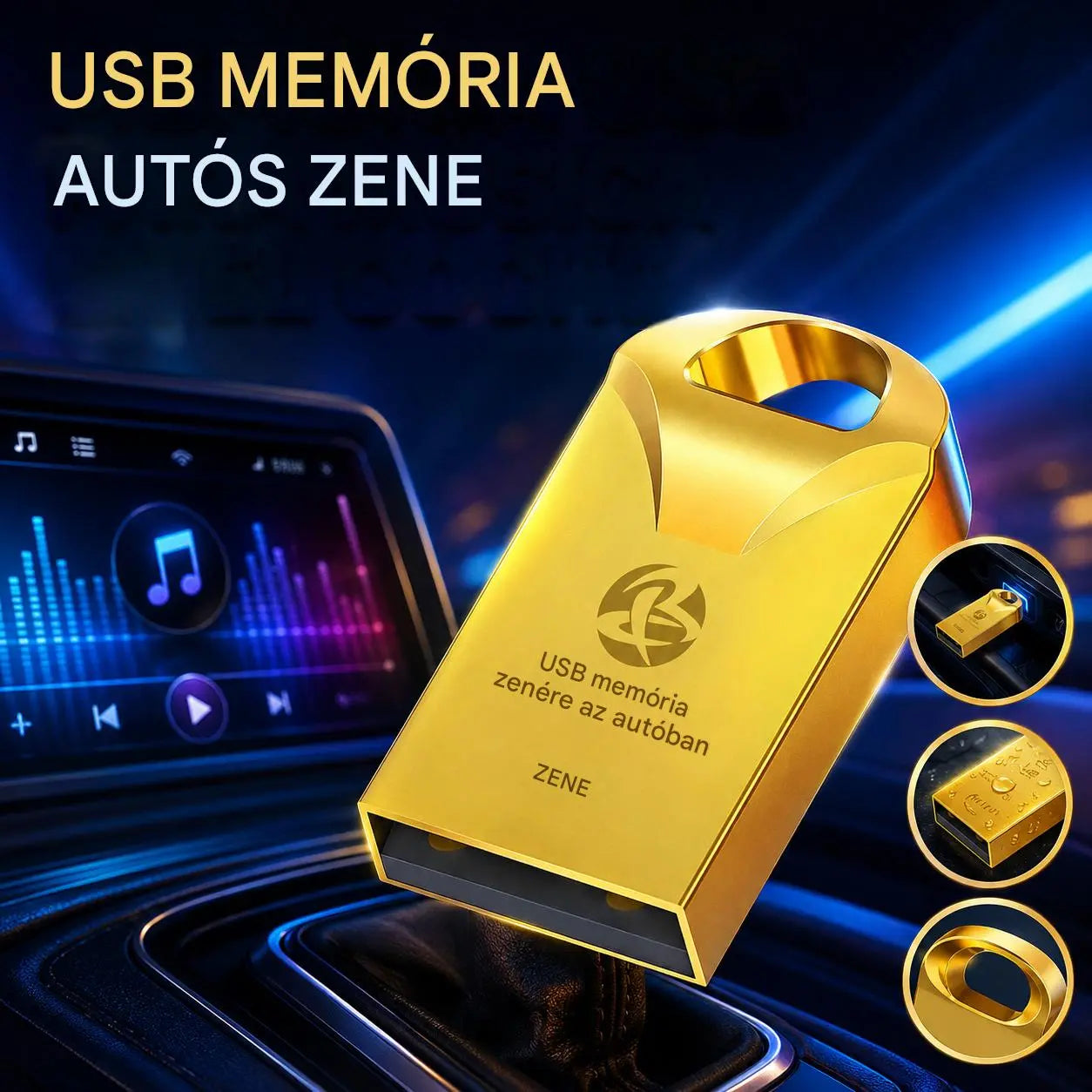 🔥🔥【32 GB】Kiváló minőségű univerzális USB flash meghajtó autós zenéhez【2500 népszerű dal + 100 videó】