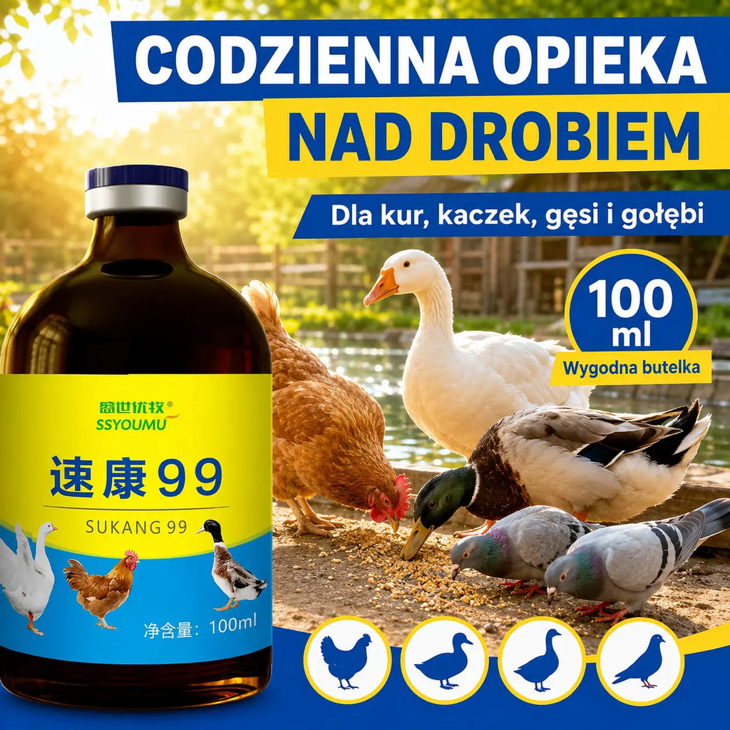 [2 botellas, 89 zł.] 💊🐓🦆🕊️ Lek na ptasią grypę, utratę apetytu, biegunkę i kaszel u drobiu, kurczaków, kaczek i gęsi. 1 butelka 100 ml.