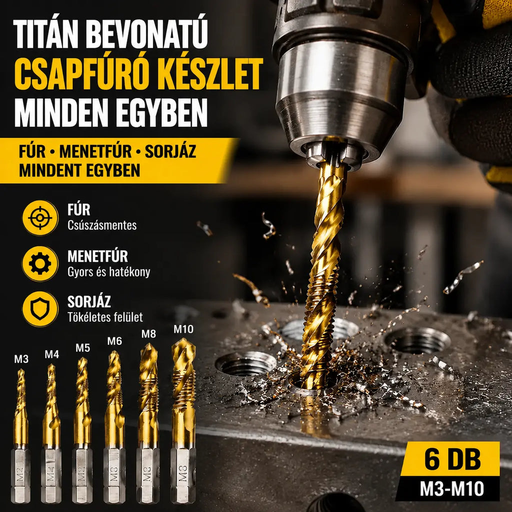 🔥【45% OFF】【6 darabos készlet】🧰🔩Multifunkciós fúrófej-készlet