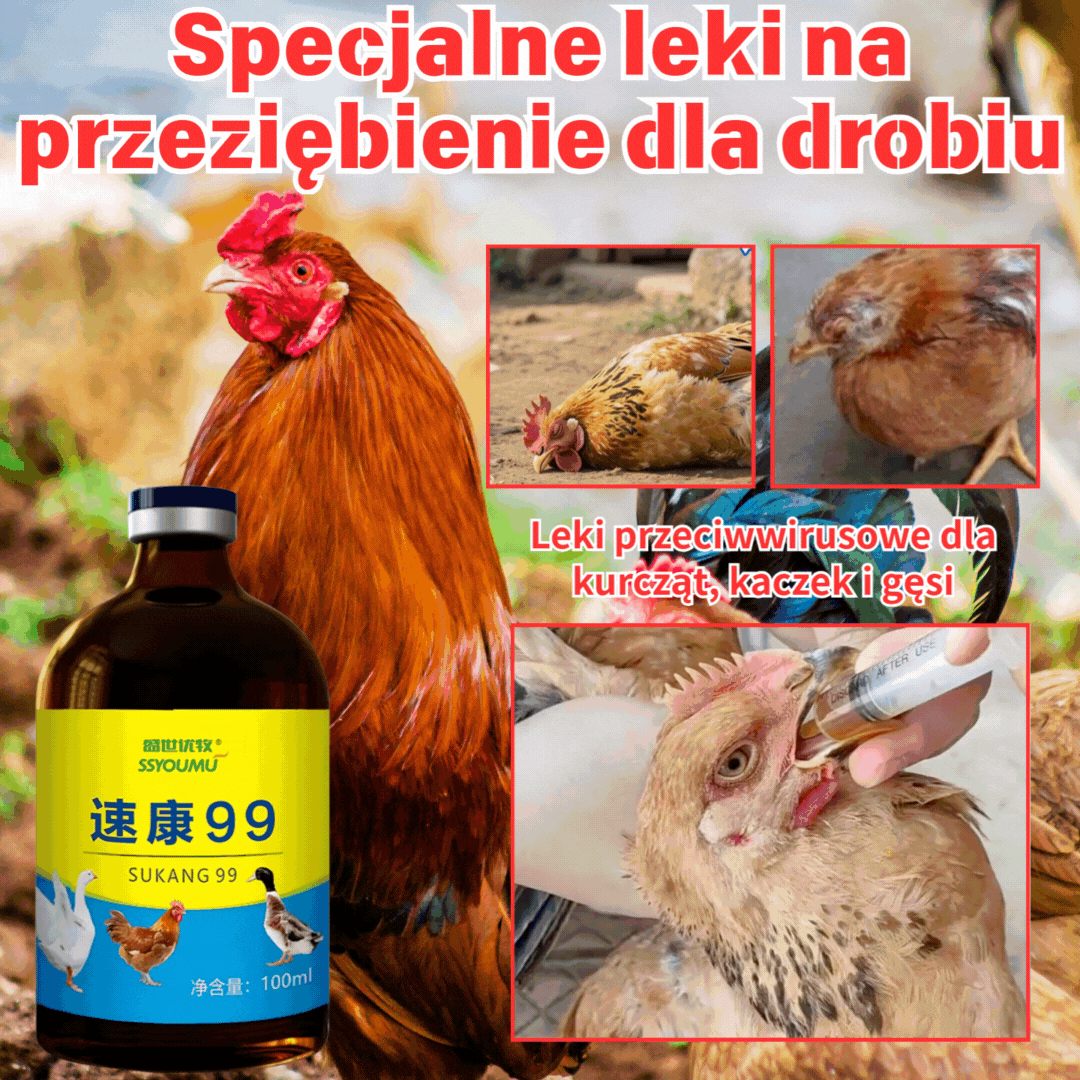 [2 botellas, 89 zł.] 💊🐓🦆🕊️ Lek na ptasią grypę, utratę apetytu, biegunkę i kaszel u drobiu, kurczaków, kaczek i gęsi. 1 butelka 100 ml.