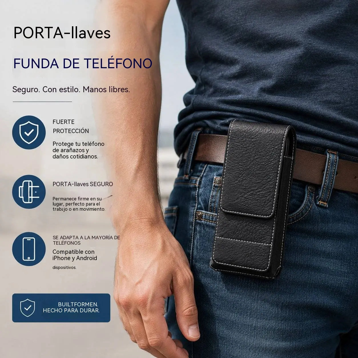 🔥 Pouzdro na mobilní telefon s klipem na opasek – magnetické zapínání, odolné a s přihrádkou na karty