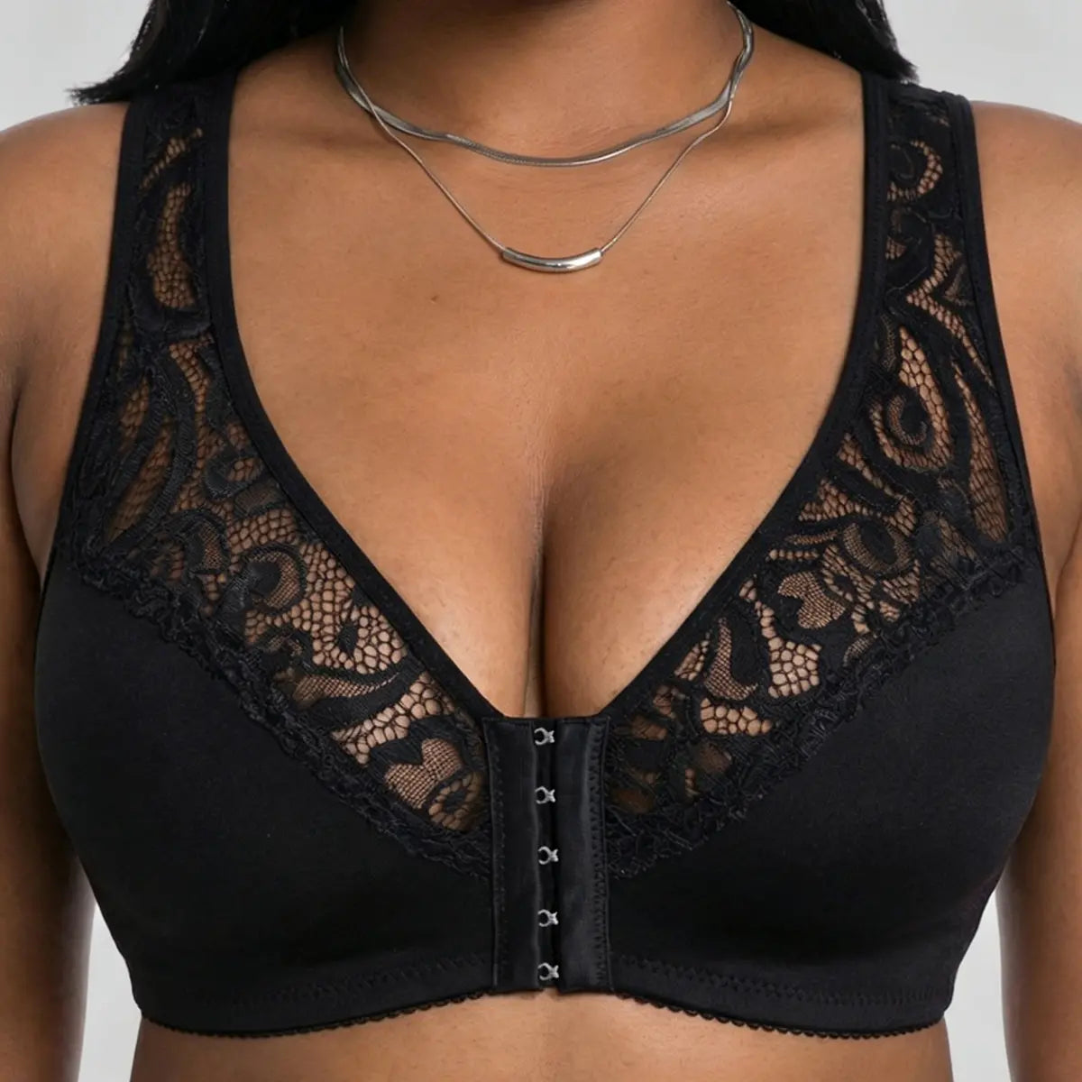 【3dílná sada】【L–4XL】 plus size push-up prodyšná podprsenka bez kostic, bezšvový design s předním zapínáním，Platba na dobírku