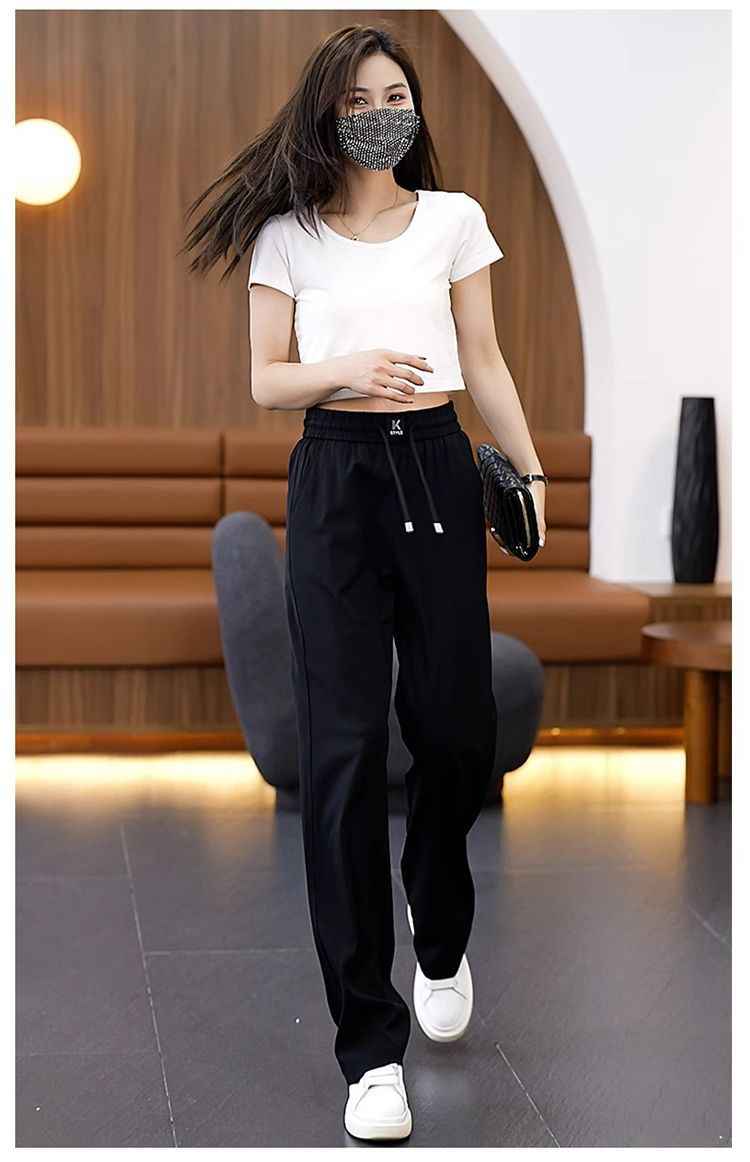 👖❤️🔥【50% Promocji】【40-100 kg】2026 nowe wysokiej jakości miękkie, swobodne spodnie z drapowaniem.Uczucie chłodzenia dzięki lodowemu jedwabiowi, efekt wyszczuplający z ograniczeniem wzrostu