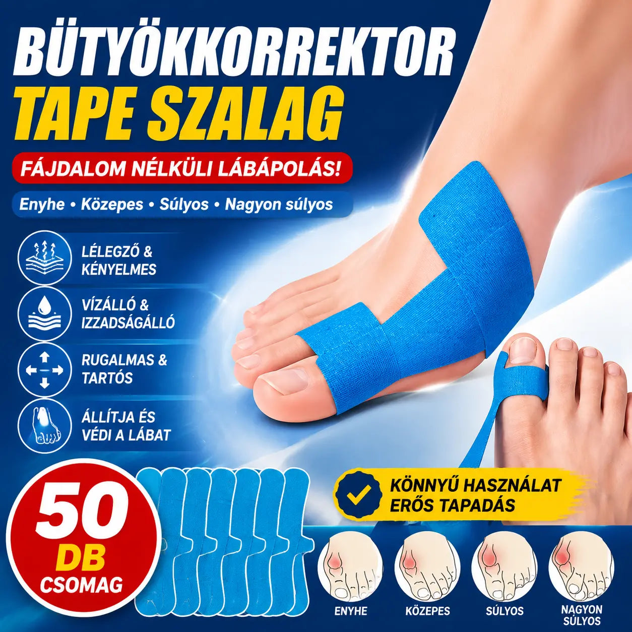 【50 darab】 Rugalmas ujjvédők, égési sérülésekre való tapaszok, tartós sportkötések