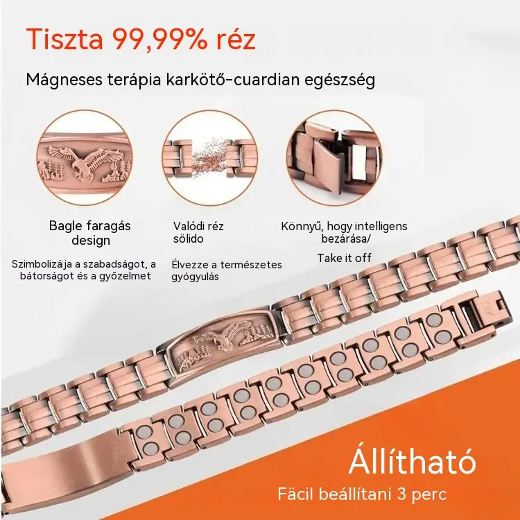 🔥【Karkötő + nyaklánc】Férfi mágneses karkötő sas mintával