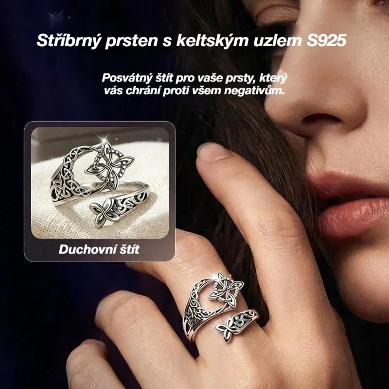 Stříbrný prsten s keltským uzlem S925